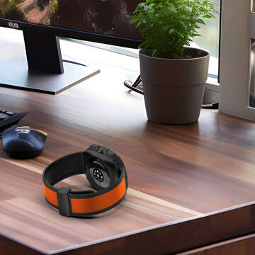 Uhrenarmband Smartwatch-Band für Samsung Galaxy Watch Ultra 47 mm Schwarz und Orange