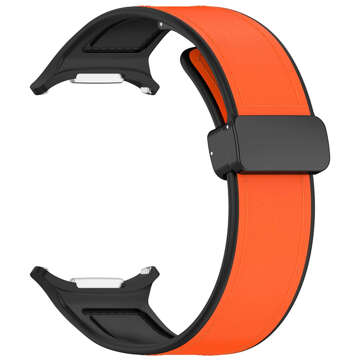 Uhrenarmband Smartwatch-Band für Samsung Galaxy Watch Ultra 47 mm Schwarz und Orange