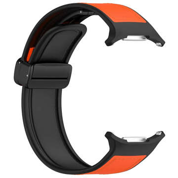 Uhrenarmband Smartwatch-Band für Samsung Galaxy Watch Ultra 47 mm Schwarz und Orange