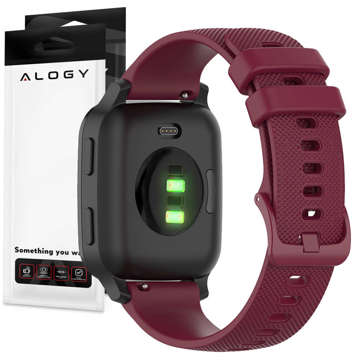 Universal Alogy Strap mit Dornschließe für Smartwatch 18mm bordeaux