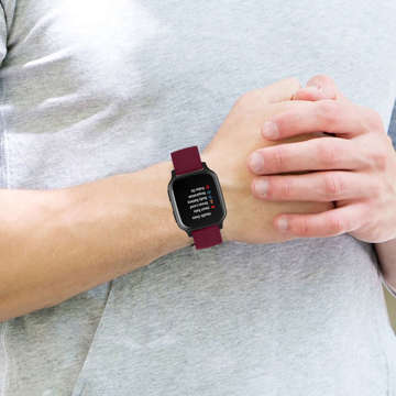 Universal Alogy Strap mit Dornschließe für Smartwatch 18mm bordeaux