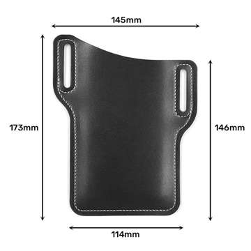 Universelle Handyhülle, Schutzhülle, Alogy-Tasche, Gürtelholster aus Leder, schwarze Hülle