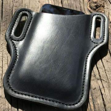 Universelle Handyhülle, Schutzhülle, Alogy-Tasche, Gürtelholster aus Leder, schwarze Hülle