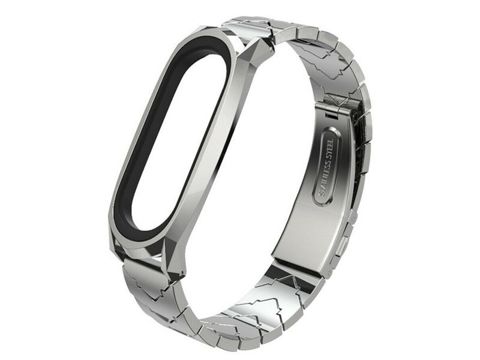 V-Style GT Band Mijobs Armband für Xiaomi Mi Band 3/4 Silber