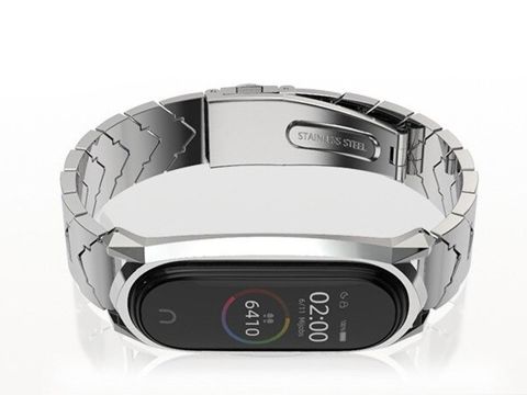 V-Style GT Band Mijobs Armband für Xiaomi Mi Band 3/4 Silber