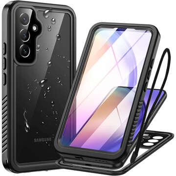 Wasserdichte Hülle für Samsung Galaxy A54 5G 360 Alogy Armored Armor IP68 mit Umhängeband Schwarz