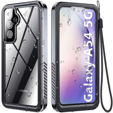 Wasserdichte Hülle für Samsung Galaxy A54 5G 360 Alogy Armored Armor IP68 mit Umhängeband Schwarz