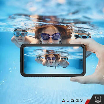 Wasserdichte Hülle für Samsung Galaxy A54 5G 360 Alogy Armored Armor IP68 mit Umhängeband Schwarz