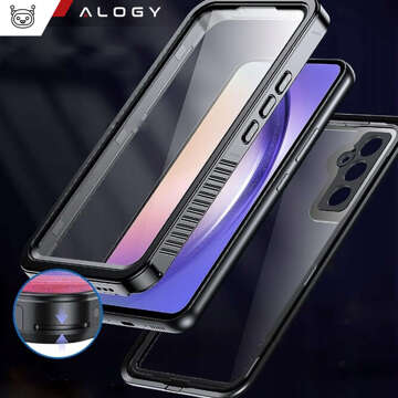 Wasserdichte Hülle für Samsung Galaxy A54 5G 360 Alogy Armored Armor IP68 mit Umhängeband Schwarz