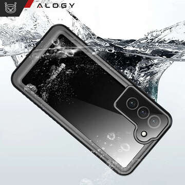 Wasserdichte Hülle für Samsung Galaxy S21 FE 360 Alogy Armored Armor IP68 mit Umhängeband Schwarz