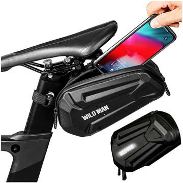 Wildman Fahrradsatteltasche XT7 Beutel Fahrradtasche Fahrradsitzhalter 1,2l Schwarz