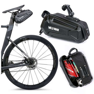 Wildman Fahrradsatteltasche XT7 Beutel Fahrradtasche Fahrradsitzhalter 1,2l Schwarz