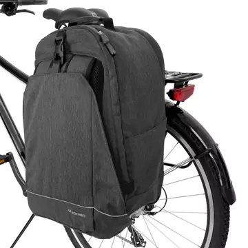 Wozinsky Fahrrad-Kofferraumtasche Fahrradrucksack mit Rahmen 2in1 30l Schwarz (WBB33BK)