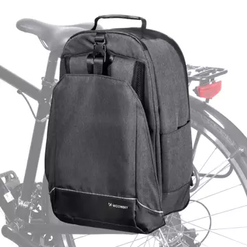 Wozinsky Fahrrad-Kofferraumtasche Fahrradrucksack mit Rahmen 2in1 30l Schwarz (WBB33BK)