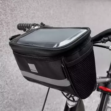 Wozinsky Fahrradlenkertasche mit Handyhülle 2 l schwarz (WBB12BK)