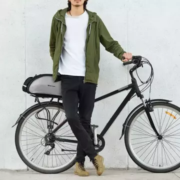 Wozinsky Fahrradträgertasche mit Schultergurt 13l schwarz (WBB1BK)