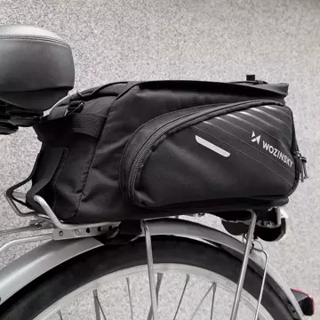 Wozinsky Fahrradträgertasche mit Schultergurt 9l (Regenschutz inklusive) schwarz (WBB22BK)