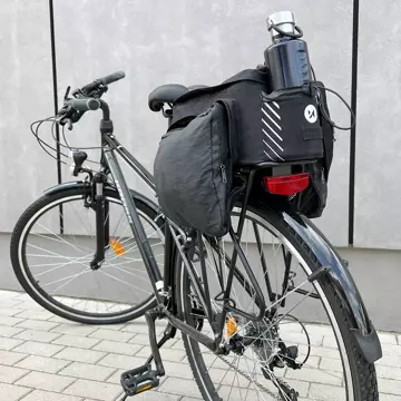 Wozinsky Fahrradträgertasche mit Schultergurt 9l (Regenschutz inklusive) schwarz (WBB22BK)