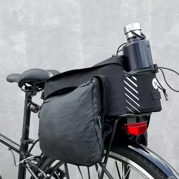 Wozinsky Fahrradträgertasche mit Schultergurt 9l (Regenschutz inklusive) schwarz (WBB22BK)