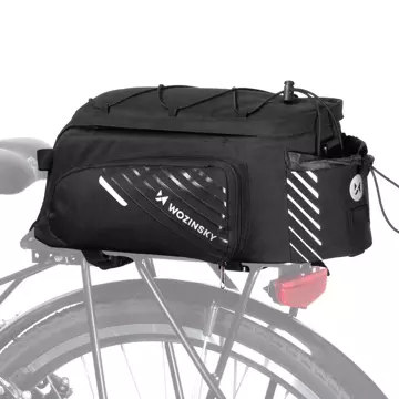 Wozinsky Fahrradträgertasche mit Schultergurt 9l (Regenschutz inklusive) schwarz (WBB22BK)