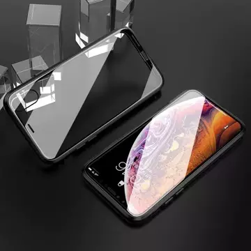 Wozinsky Full Magnetic Case 360 ​​​​Magnetische Hülle Vorder- und Rückseite mit integriertem Glas iPhone 12 Pro Max schwarz und transparent