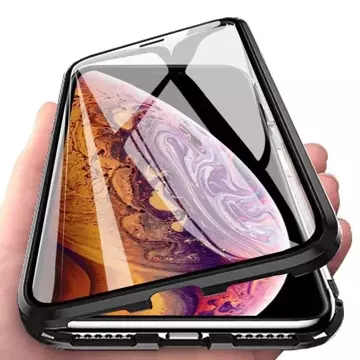 Wozinsky Full Magnetic Case 360 ​​​​Magnetische Hülle Vorder- und Rückseite mit integriertem Glas iPhone 12 Pro Max schwarz und transparent