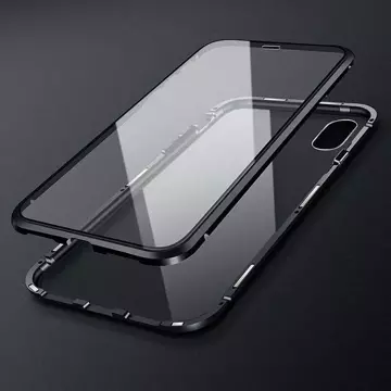 Wozinsky Full Magnetic Case 360 ​​​​Magnetische Hülle Vorder- und Rückseite mit integriertem Glas iPhone 12 Pro Max schwarz und transparent