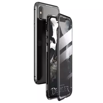 Wozinsky Full Magnetic Case 360 ​​​​Magnetische Hülle Vorder- und Rückseite mit integriertem Glas iPhone 12 Pro Max schwarz und transparent