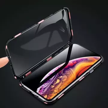 Wozinsky Full Magnetic Case 360 ​​​​Magnetische Hülle Vorder- und Rückseite mit integriertem Glas iPhone 12 Pro Max schwarz und transparent