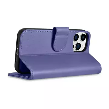 iCarer Wallet Case 2in1 Cover iPhone 14 Pro Max Leder Flip Cover Anti-RFID Hellviolett (WMI14220728-LP)