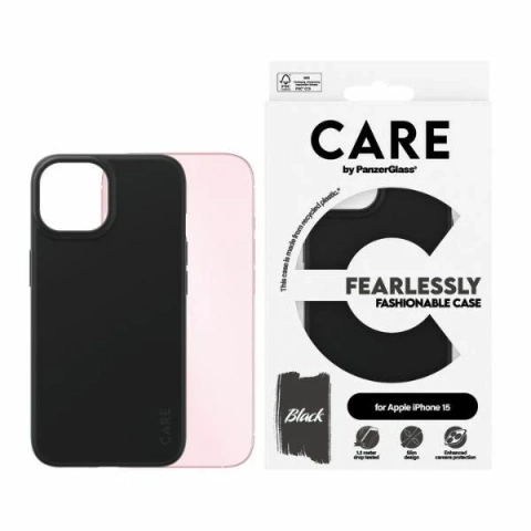Pouzdro na iPhone 15 CARE od PanzerGlass Fearlessly Fashionable Black