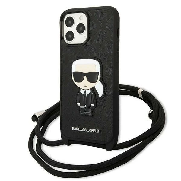 Etui Karl Lagerfeld KLHCP13XCMNIPK для iPhone 13 Pro Max 6,7" Hardcase Leather Monogram Patch and Cord Iconik