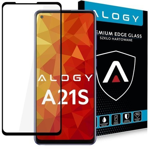 Pouzdro Glass Alogy Full Glue vhodné pro Samsung Galaxy A21S černé