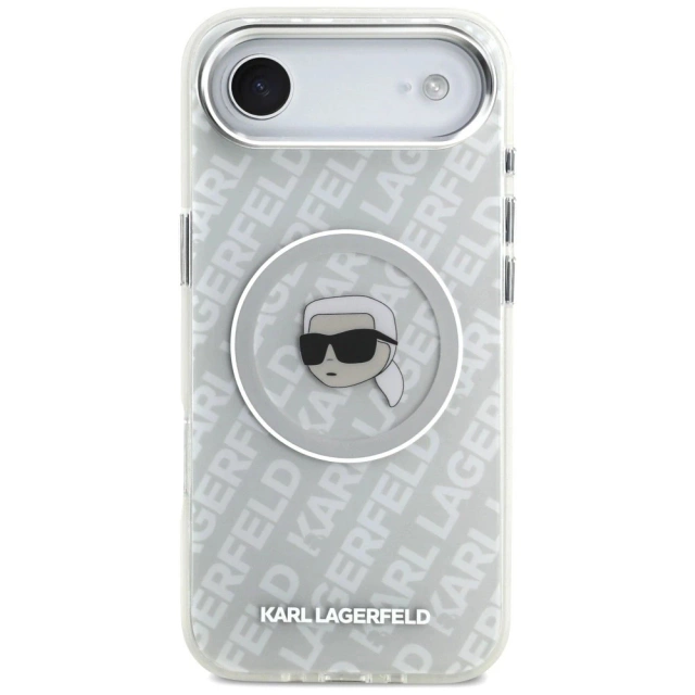 Etui Ochronne do iPhone Air Karl Lagerfeld IML Head Logo MagSafe Szary