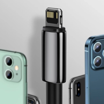 Кабель USB Baseus Tungsten - Lightning 2.4 A 2 м чорний (CALWJ-A01)