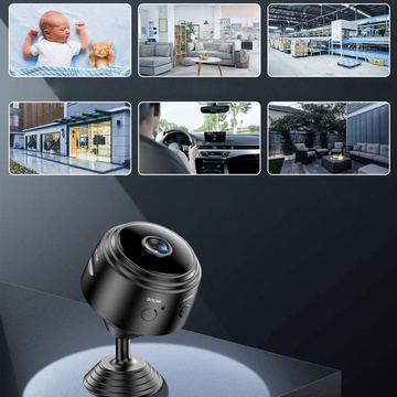 Spy camera Hidden detection Discreet mini webcam with data transmission WiFi Full HD IP black