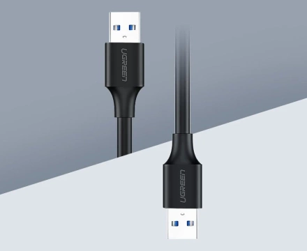 Uzelený kabel USB 2.0 (samec) - kabel USB 2.0 (samec) 0,5 m černý (US128 10308)