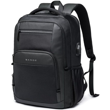 Bange Waterproof Backpack for Laptop 15.6" City Travel 45x30x16 cm for Work Airplane Men's Women's with USB Port Black