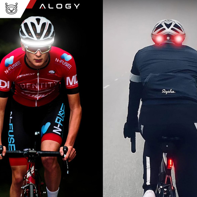 COB LED čelovka na beh na bicykli, silná, dobíjacia, USB typ C, čelovka Alogy, IPX4, čierna