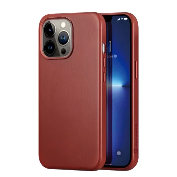 Dux Ducis Naples case for iPhone 13 Pro leather case (MagSafe compatible) red