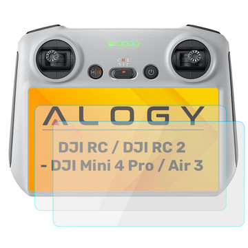 2x Tempered Glass for DJI RC / DJI RC 2 - DJI Mini 4 Pro / Air 3 for Drone Screen Alogy Screen Protector PRO