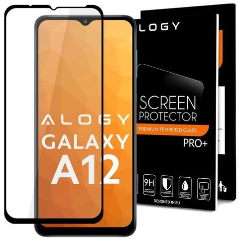 Alogy Glass Full Glue case friendly for Samsung Galaxy A12 2020/2021 Black