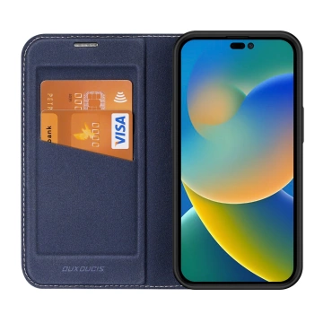 Dux Ducis Skin X2 pouzdro pro iPhone 14 Pro Max magnetický flipový kryt modrý