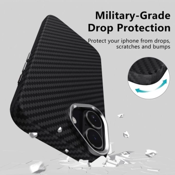 Etui do iPhone 17 Tech-Protect Ion Carbon MagSafe Czarno-Srebrne