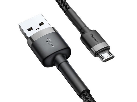 Cable 3m Baseus Cafule durable nylon micro USB 2A cord Gray