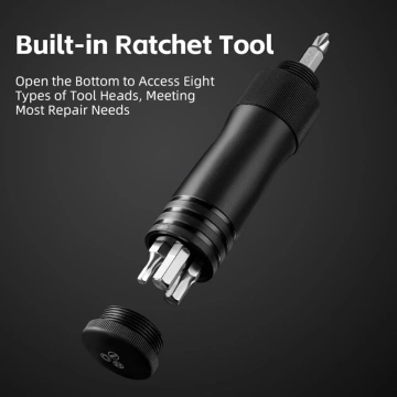 Rockbros 42320010001 hand pump for bicycle screwdriver - black