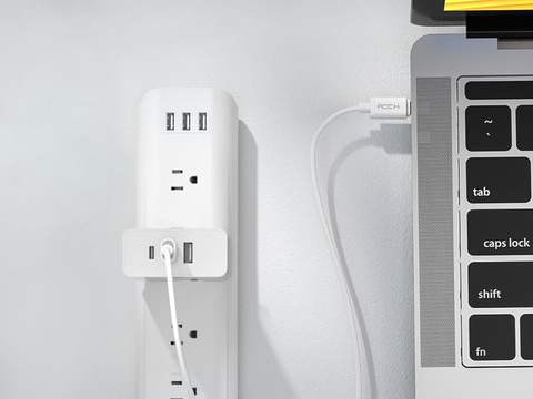 USB nástěnná nabíječka 2x USB-C Rock Gan EU / US USB-C kabel typu C