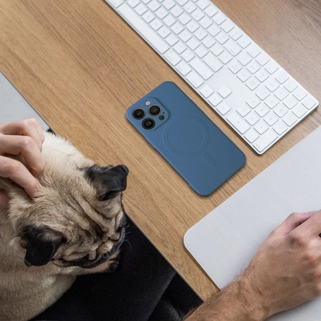 Futerał Silicone Mag Cover do IPHONE 14 PLUS niebieski