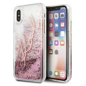 Karl Lagerfeld KLHCPXTRKSRG iPhone X/Xs rose gold/rose gold Glitter Signature