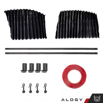 Magnetic Cover Curtain Roller Blind for Rear Side Car Windows Sun UV Protection Black [2pcs]